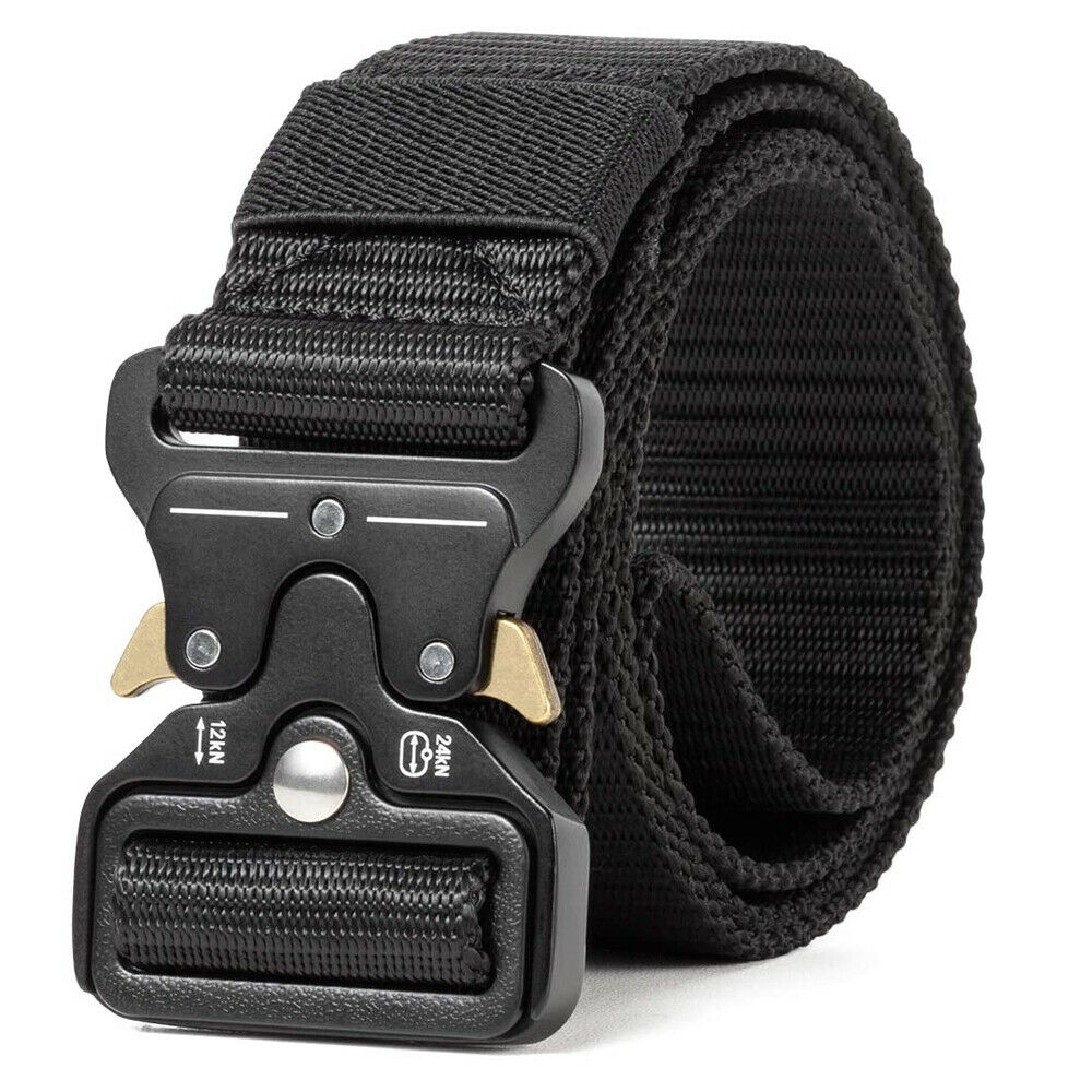 Military Tactical Belt Heavy Duty Security Guard (Black)