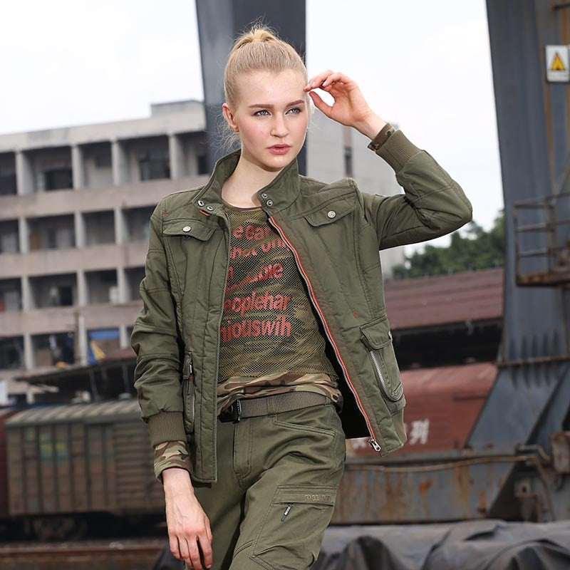 Women Fashion Army Green Jackets Winter (collection 2022)