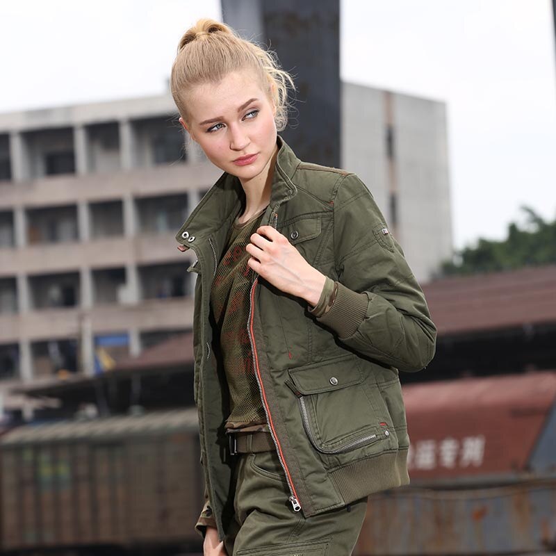 Women Fashion Army Green Jackets Winter (collection 2022)
