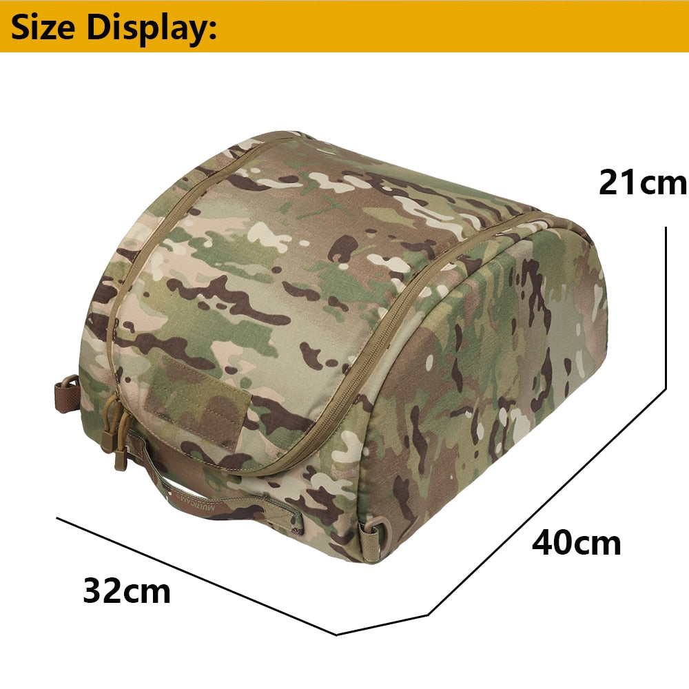 Tactical Helmet Bag Military Airsoft Fast Helmet Cover Multi-Functional Durable High Capacity Outdoor Storage Molle Mask Bag