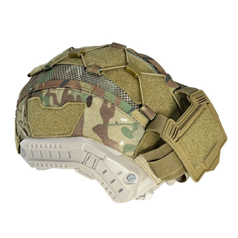 IDOGEAR Taktische Helmabdeckung für Militärhelm mit NVG-Batterietasche (Größe M / L)