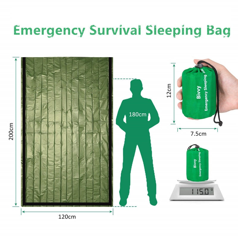 Saco de dormir compacto de supervivencia de emergencia portátil a prueba de agua