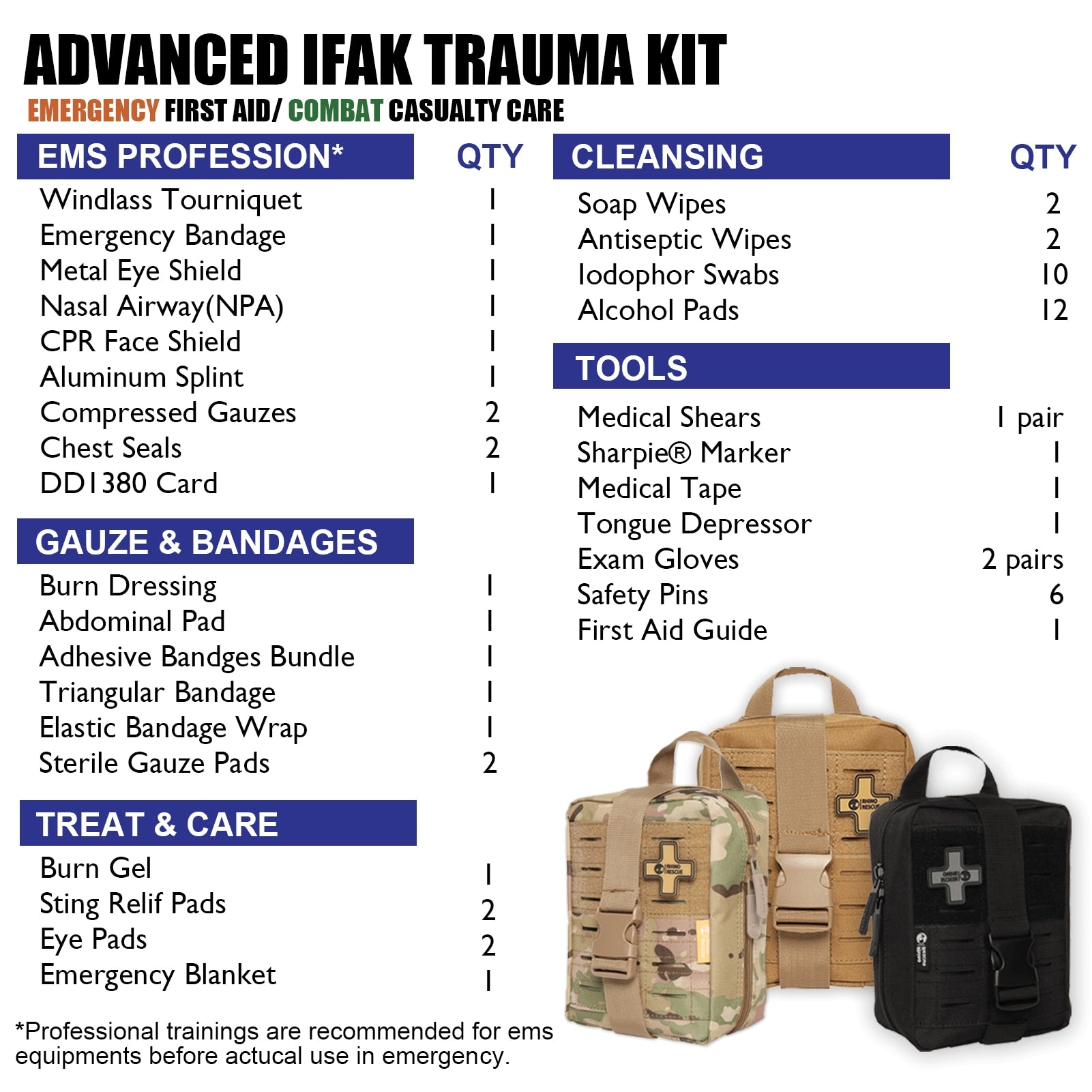 RHINO IFAK Trauma Kit First Aid Medical